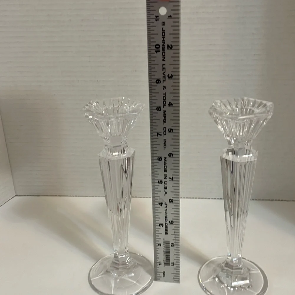 Marquis by Waterford crystal glass candleholders set of two clear heavy crystal